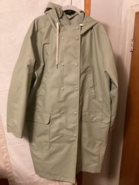 J. Crew Jackets & Blazers - J.Crew Sage double breasted rain coat with hood SZ XL